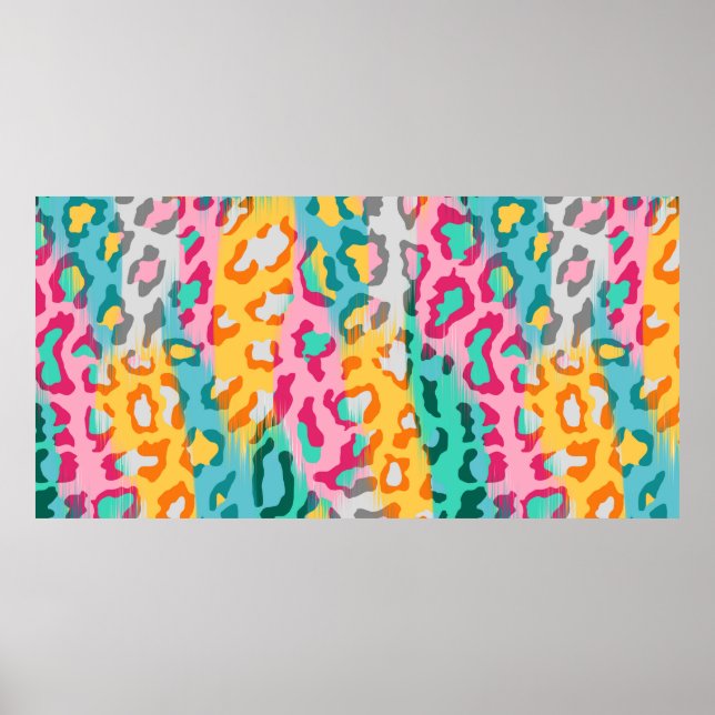 Colorful Abstract leopard animal skin background. Poster (Front)