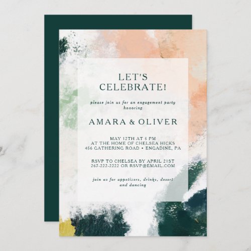 Colorful Abstract Lets Celebrate Invitation