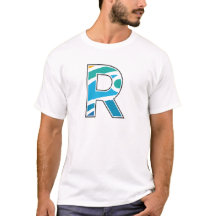 Colorful Abstract Letter R ocean monogram