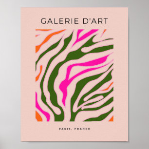 Colorful Abstract Line Green Pink Orange Poster