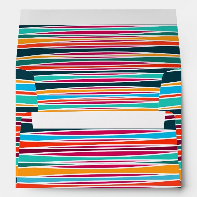Colorful abstract lines pattern envelope (Back (Bottom))