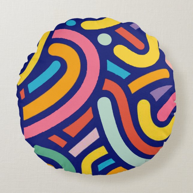 Colorful Abstract Lines Pillow (Front)