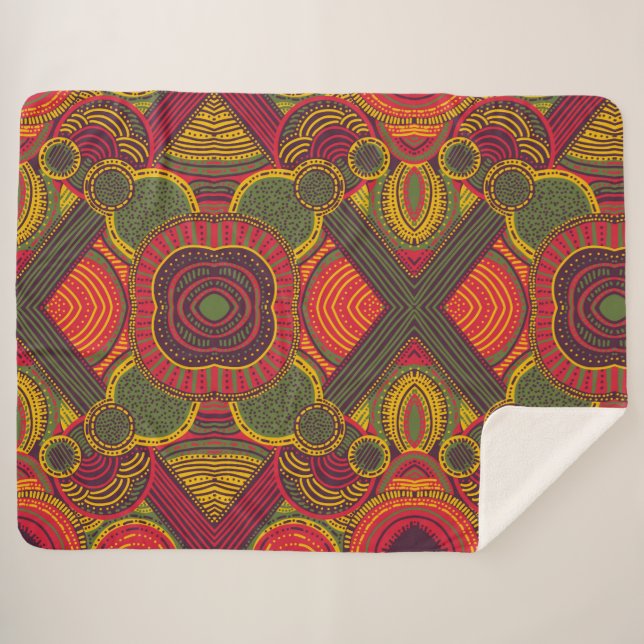 Colorful Abstract Lines | Pink Purple Yellow Green Sherpa Blanket (Front (Horizontal))