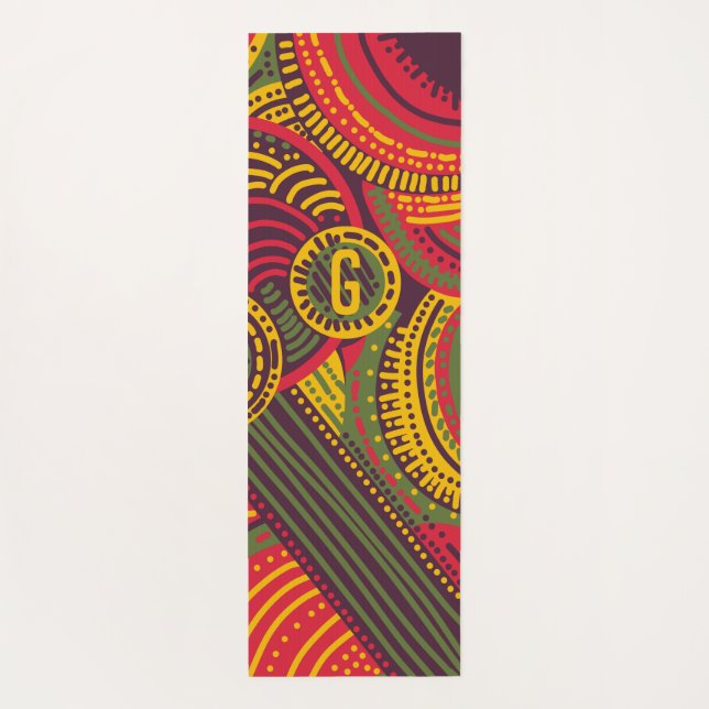 Colorful Abstract Lines | Pink Purple Yellow Green Yoga Mat (Back)