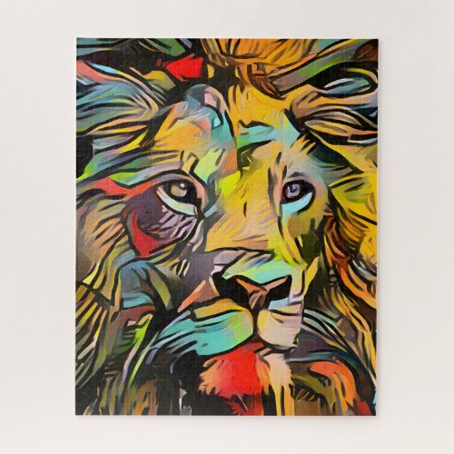 Colorful Abstract Lion  Challenging Hard  Jigsaw  Jigsaw Puzzle
