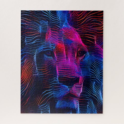 Colorful Abstract Lion  Challenging Hard  Jigsaw Puzzle