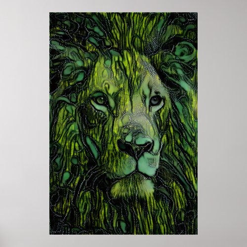 Colorful Abstract Lion Poster