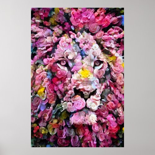 Colorful Abstract Lion Poster