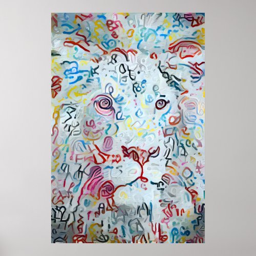 Colorful Abstract Lion Poster