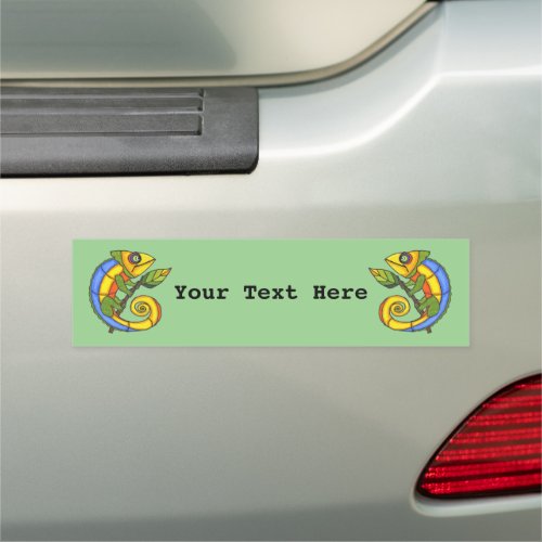 Colorful Abstract Lizards on Twigs With Leaves Car Magnet