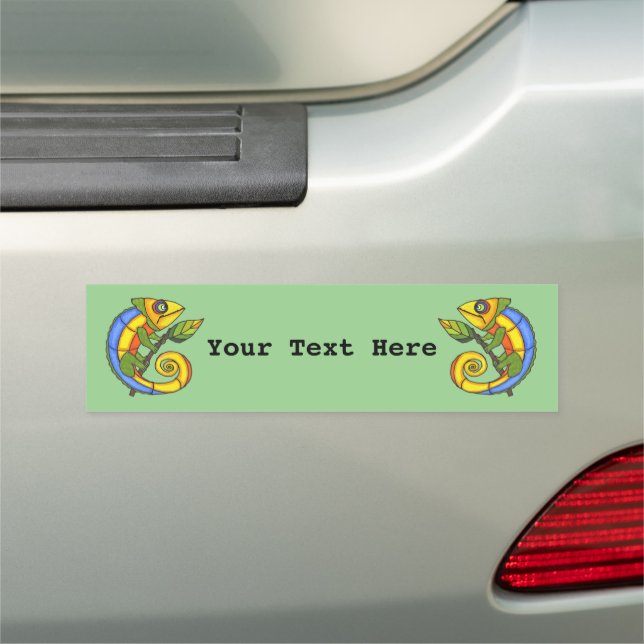 Colorful Abstract Lizards on Twigs With Leaves Car Magnet (In Situ)