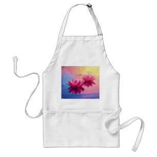 Colorful Abstract Lotus Flowers Adult Apron