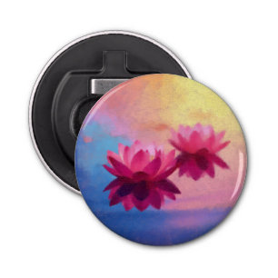 Colorful Abstract Lotus Flowers Bottle Opener