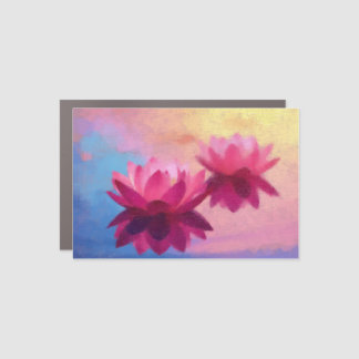 Colorful Abstract Lotus Flowers Car Magnet