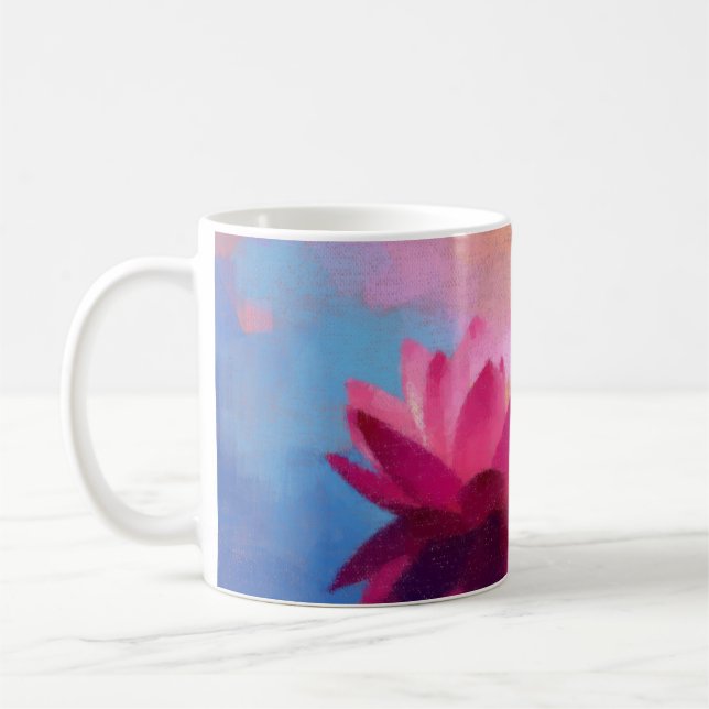 Colorful Abstract Lotus Flowers Coffee Mug (Left)