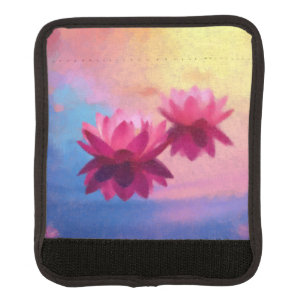 Colorful Abstract Lotus Flowers Luggage Handle Wrap