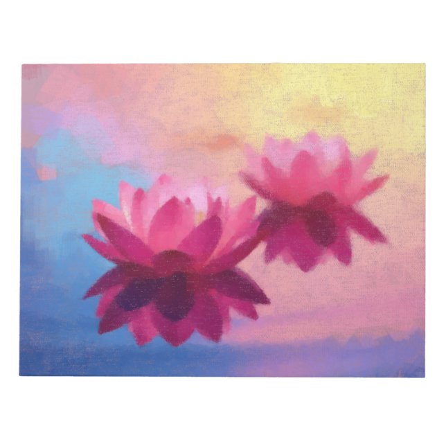 Colorful Abstract Lotus Flowers Notepad (Front)