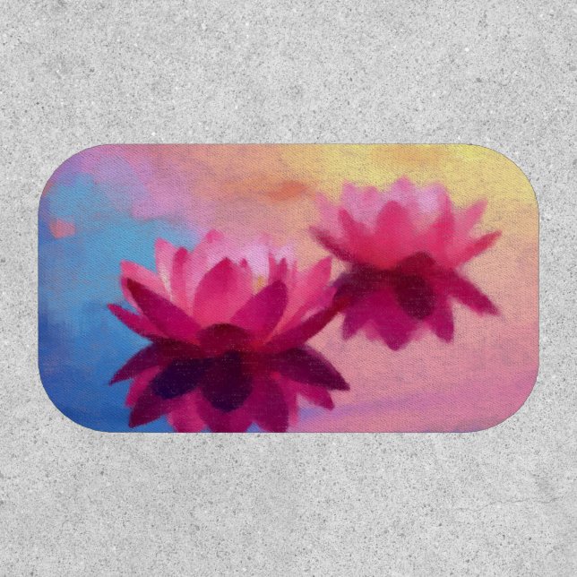 Colorful Abstract Lotus Flowers Patch (Front)