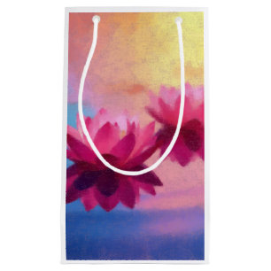 Colorful Abstract Lotus Flowers Small Gift Bag