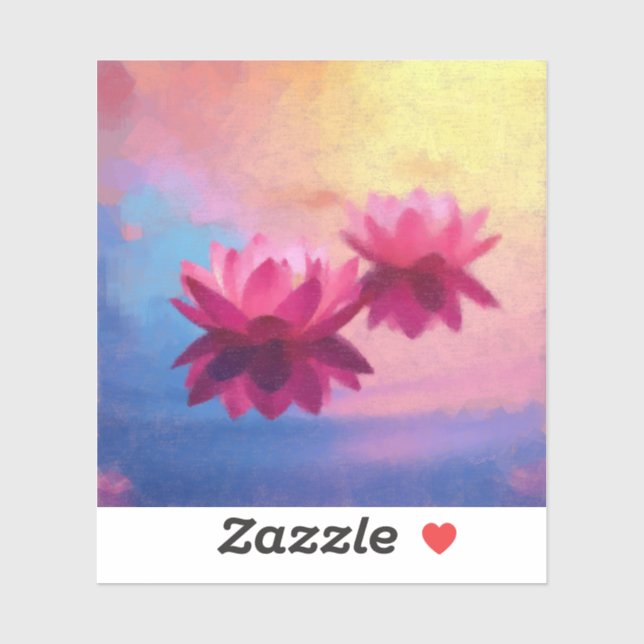 Colorful Abstract Lotus Flowers Sticker (Sheet)