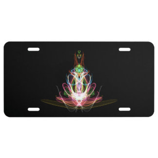 Colorful Abstract Lotus License Plate