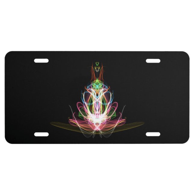Colorful Abstract Lotus License Plate (Front)