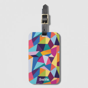 Colorful Abstract Luggage Tag w/ Name