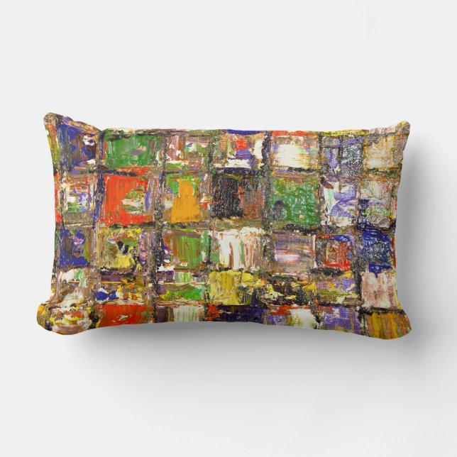 Colorful Abstract  Lumbar Pillow (Front)