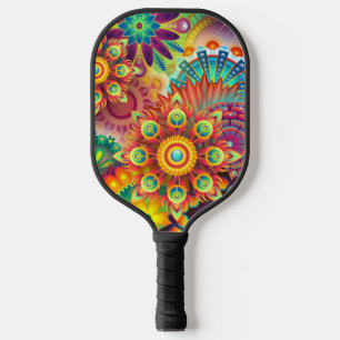 Colorful Abstract Mandala Psychedelic Pickleball Paddle