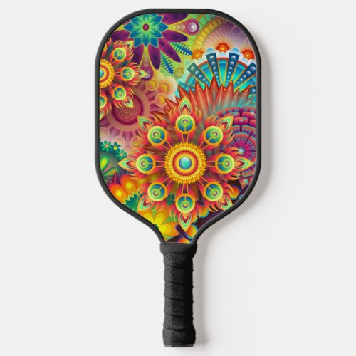 Colorful Abstract Mandala Psychedelic Pickleball Paddle