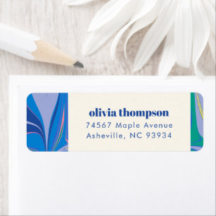 Colorful Abstract Marble Shower Return Address Label