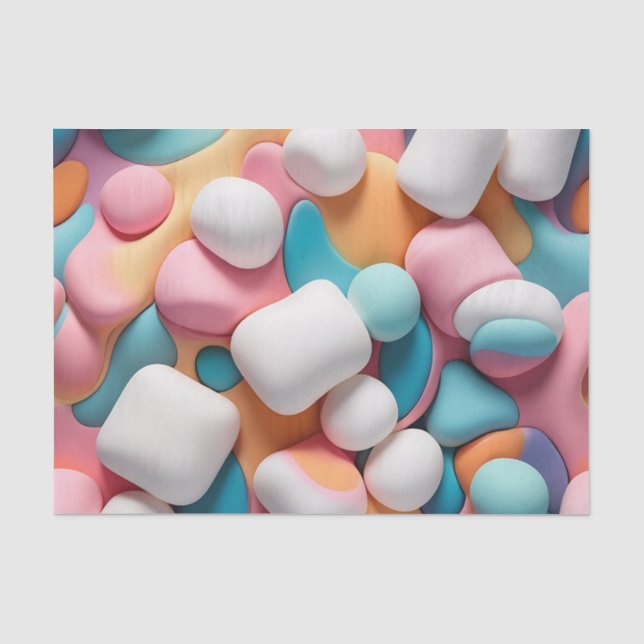 Colorful Abstract Marshmallows Tissue Paper (Front)