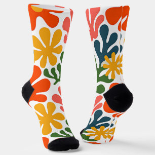 Colorful Abstract Matisse Floral Retro Art Socks