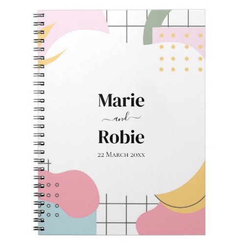 Colorful Abstract Memphis Wedding Notebook