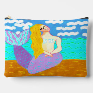 Colorful Abstract Mermaid Painting Accessory Pouch