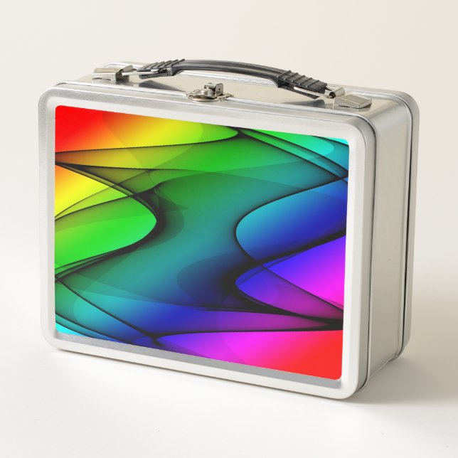 Colorful Abstract Metal Lunch Box (Front)