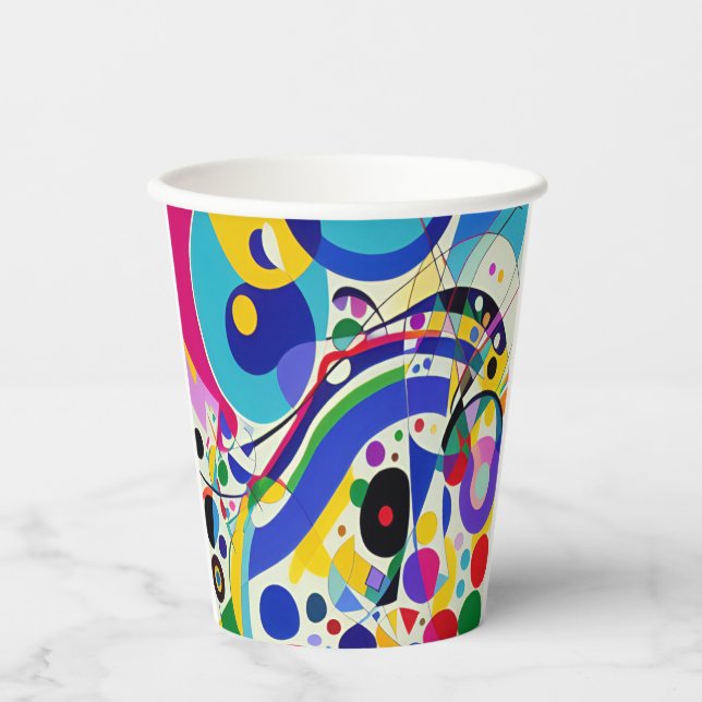 Colorful Abstract Modern Art Design Paper Cups (Front)