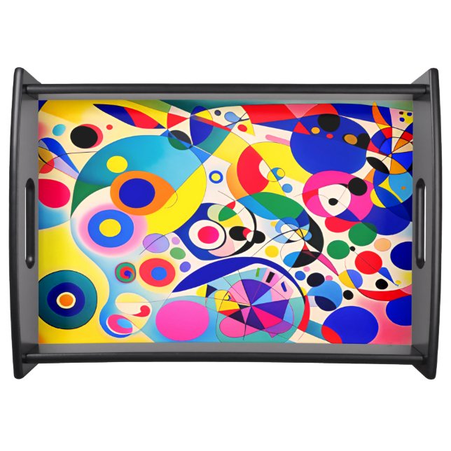 Colorful Abstract Modern Art Design Serving Tray (Front)