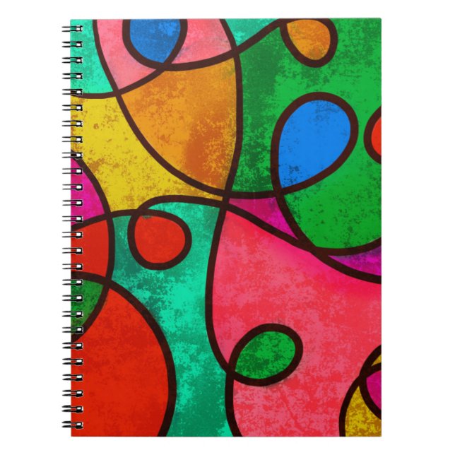 Colorful Abstract Modern Art Notebook (Front)