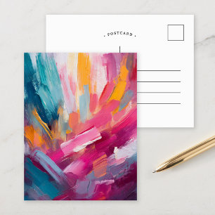 Colorful Abstract Modern Art Postcard