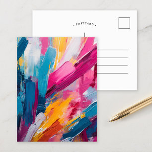 Colorful Abstract Modern Art Postcard