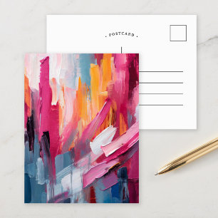 Colorful Abstract Modern Art Postcard