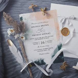 Colorful Abstract Modern Budget QR Code Wedding Invitation