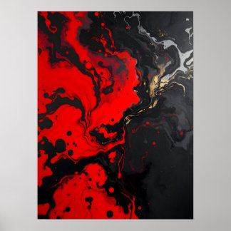 Colorful Abstract Modern .Crimson Abyss Abstract Poster
