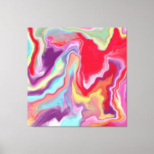 Colorful Abstract Modern Digital Art Marble Canvas Print