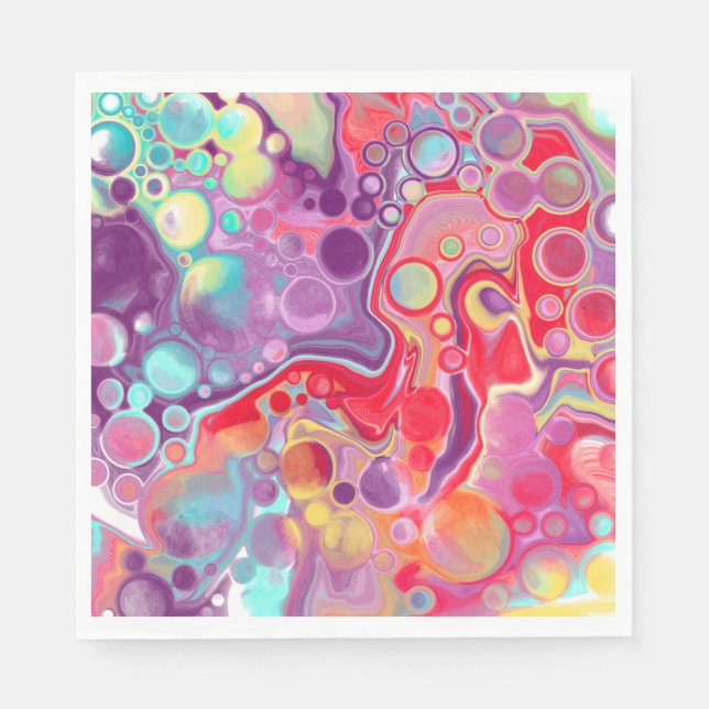 Colorful Abstract Modern Digital Art   Napkins (Front)