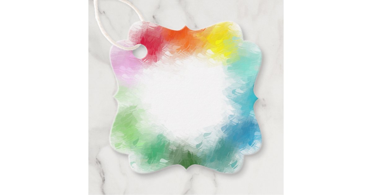 Colorful Abstract Modern Elegant Blank Template Favor Tags | Zazzle