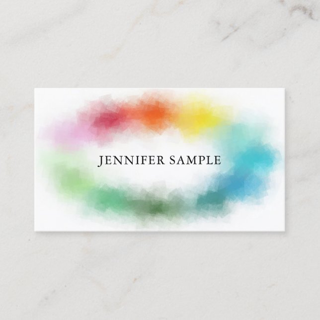 Colorful Abstract Modern Elegant Professional Business Card (Front)