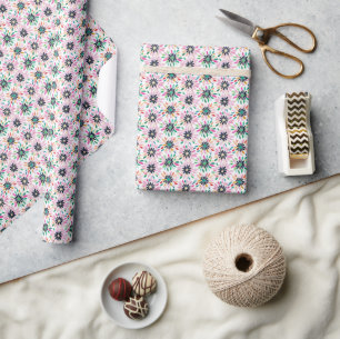 Colorful Abstract Modern Flower Pattern Wrapping Paper