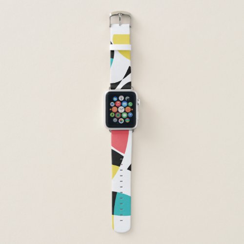 Colorful abstract modern fun geometric pattern apple watch band